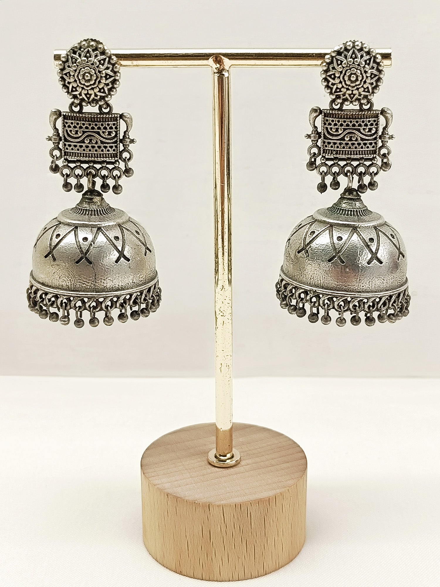 Jyeshtha Plain Oxidized Jhumki