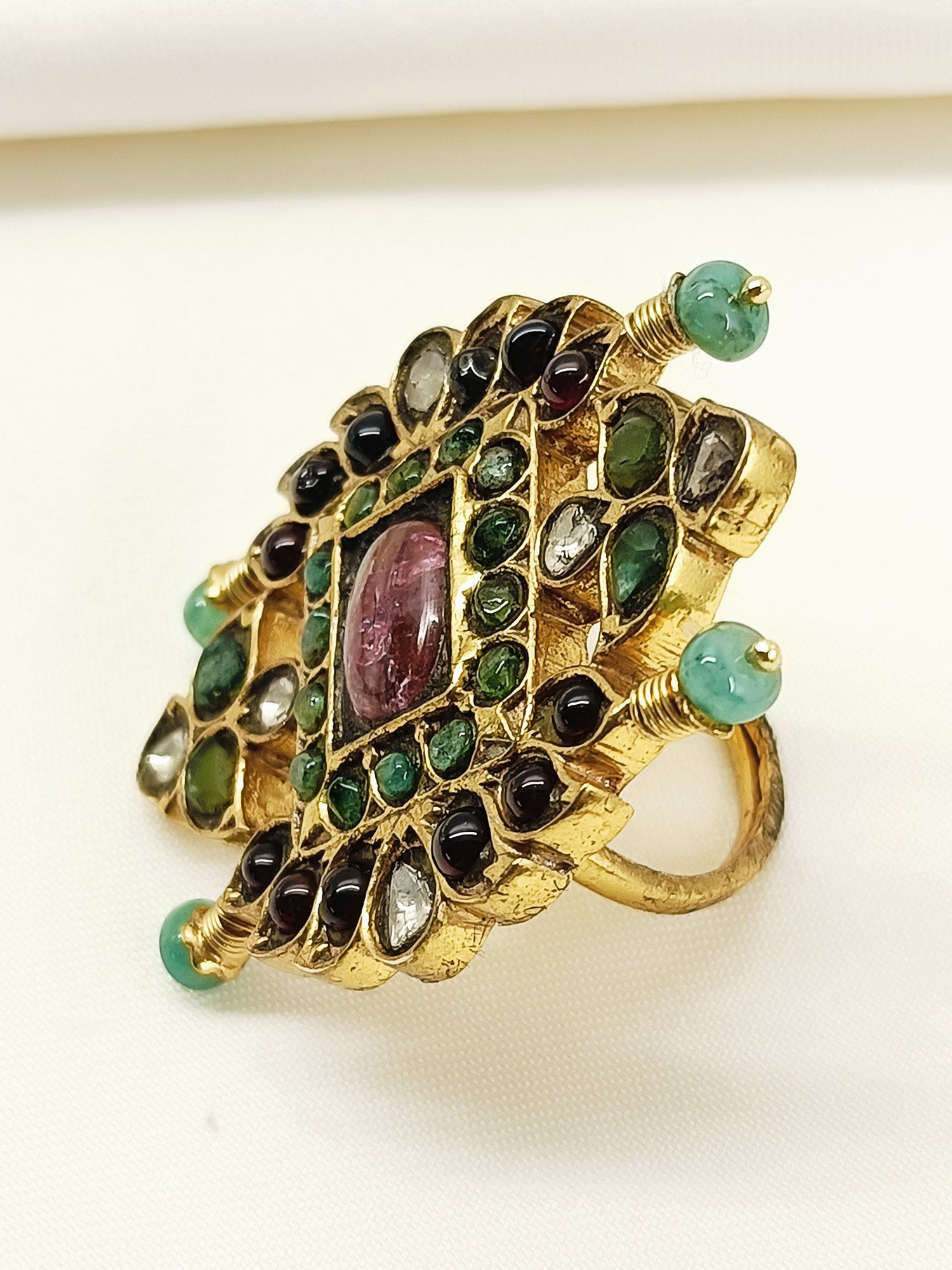 Sumona Multi Colour 92.5 Silver Finger Ring