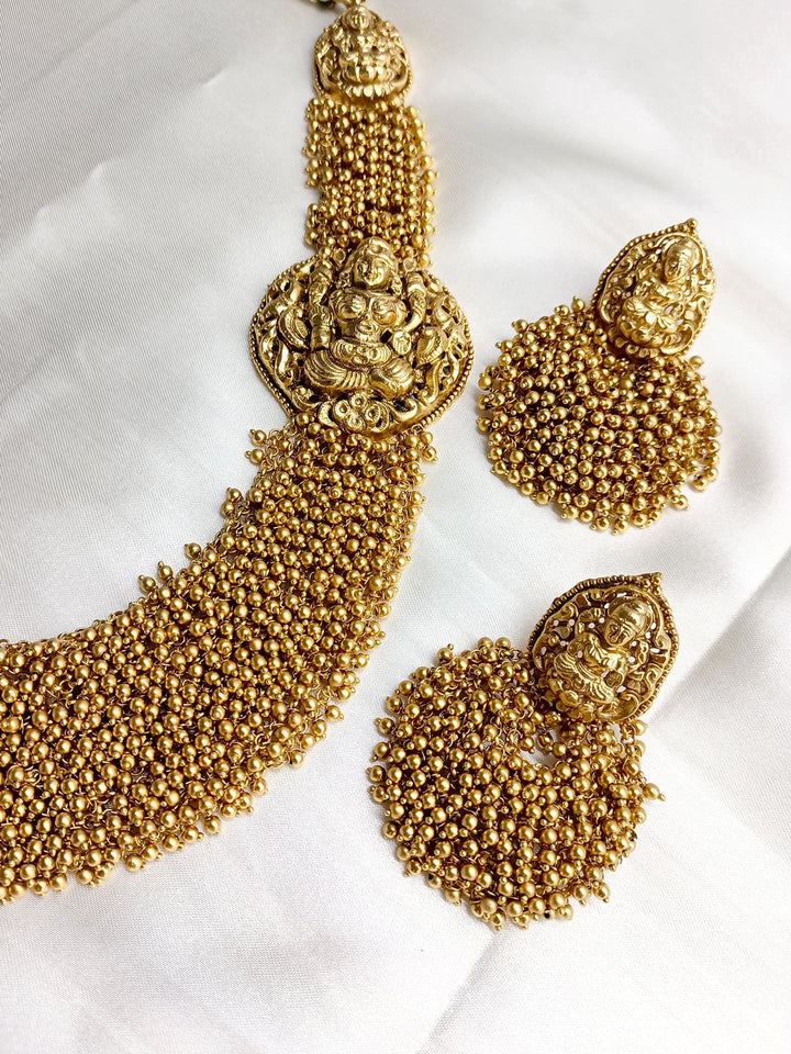 Aneeqa Long Temple Necklace Set