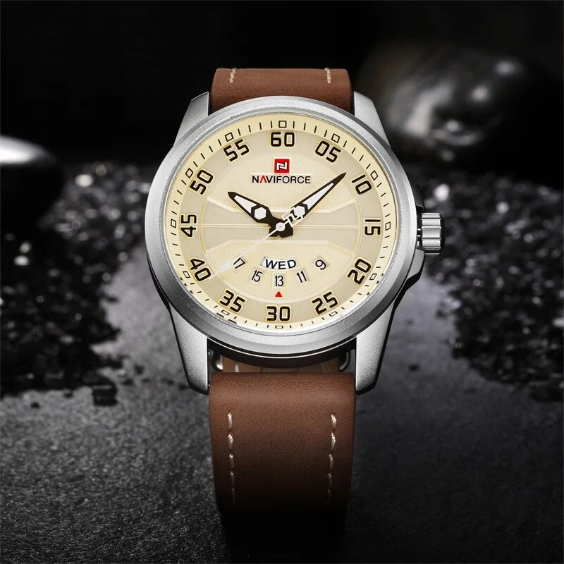 Kwarts Horloge met Leren Band  - By Qivii