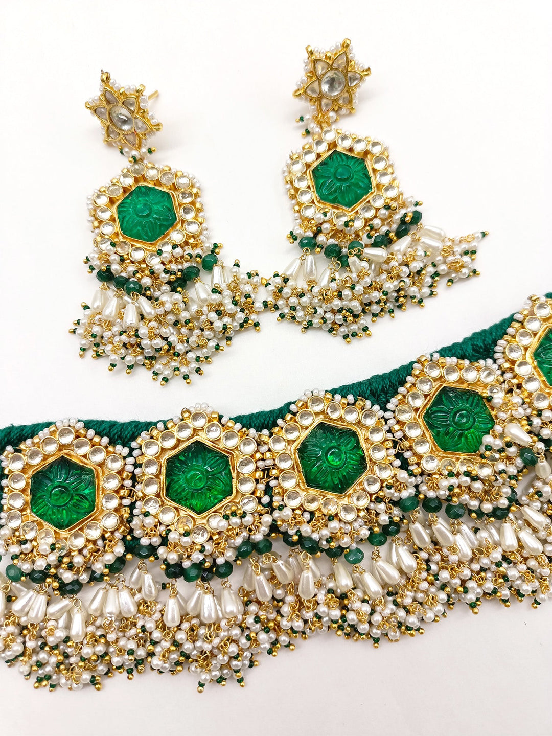 Sathiya Green Kundan Choker Set