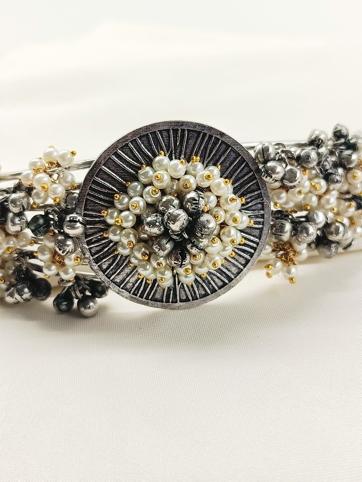 Jayanti White Pearl Oxidized Choker Set