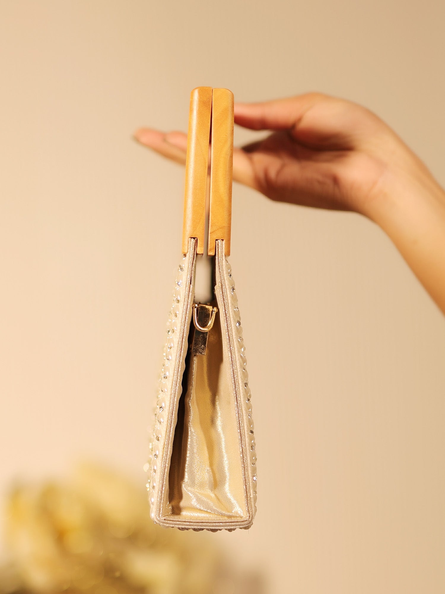 Yashaswini White Evening Clutch