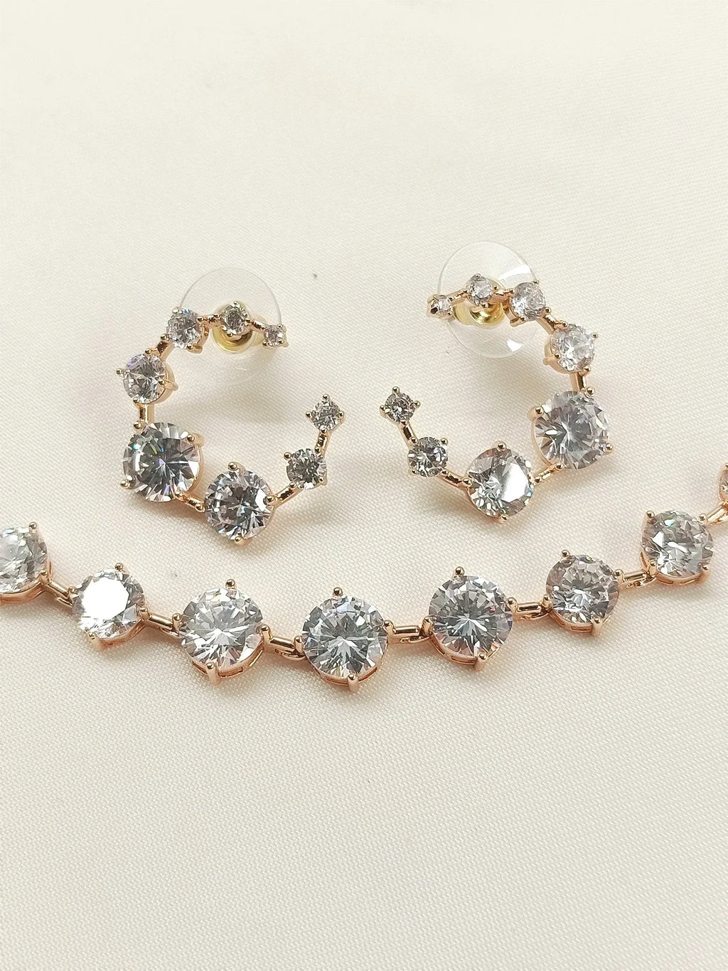 Kiona Gold American Diamond Necklace Set