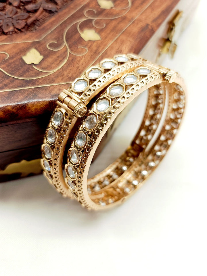 Priyansha White Kundan Bangle Pair