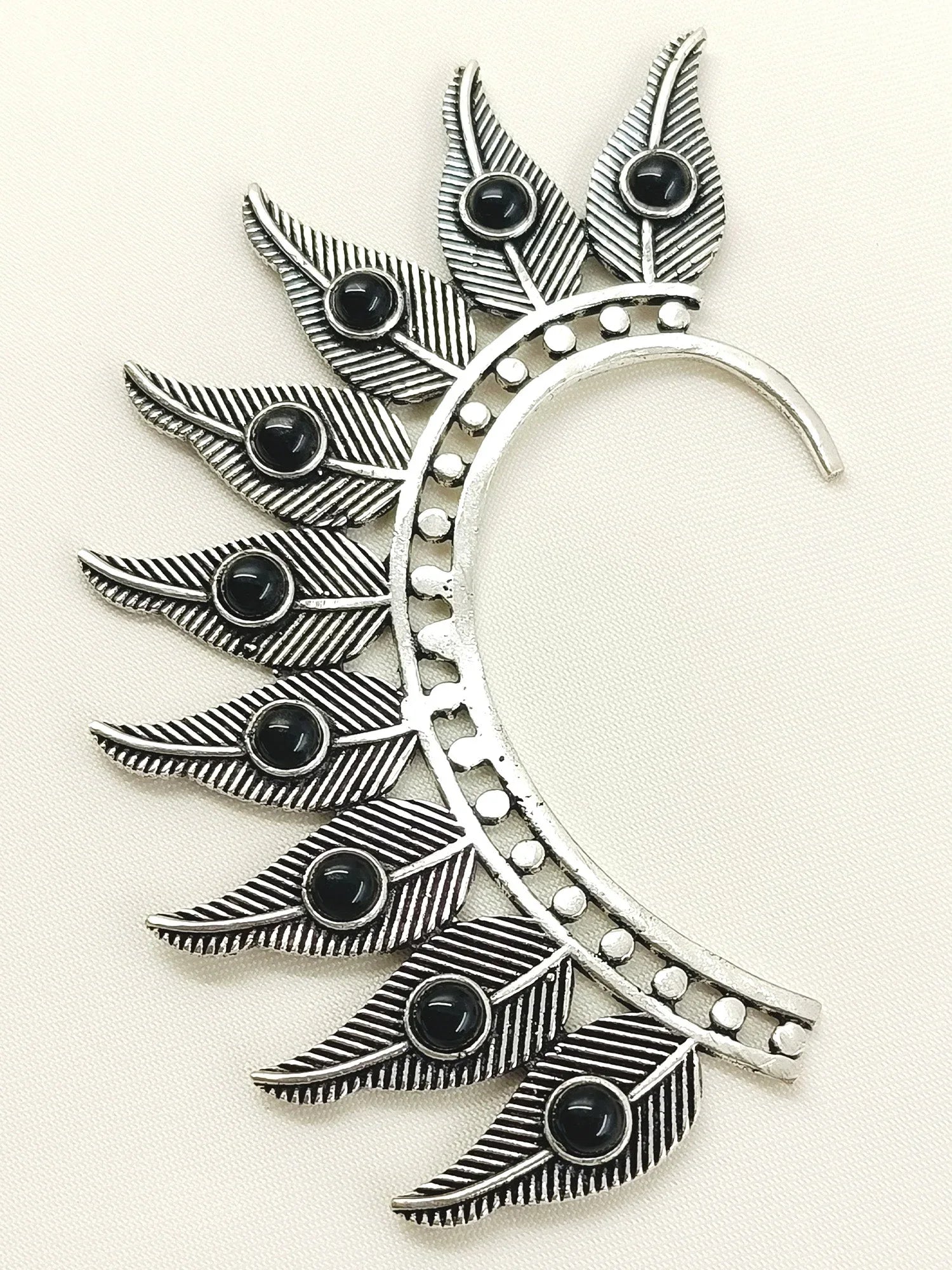 Josephine Black Western Earcuffs