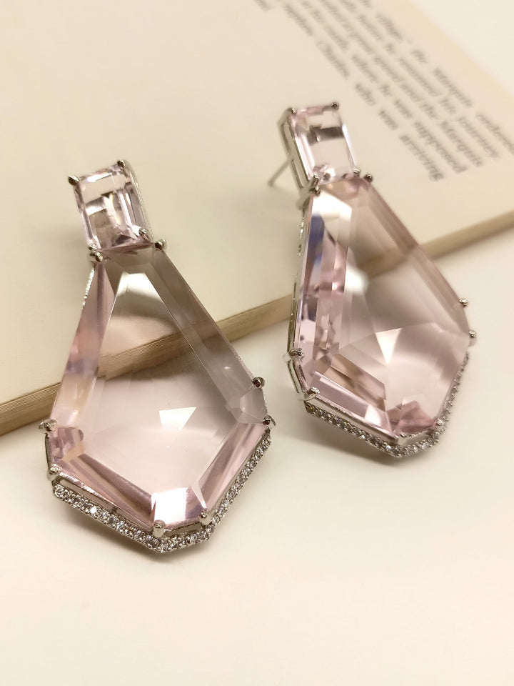 Hannah Pink American Diamond Earrings