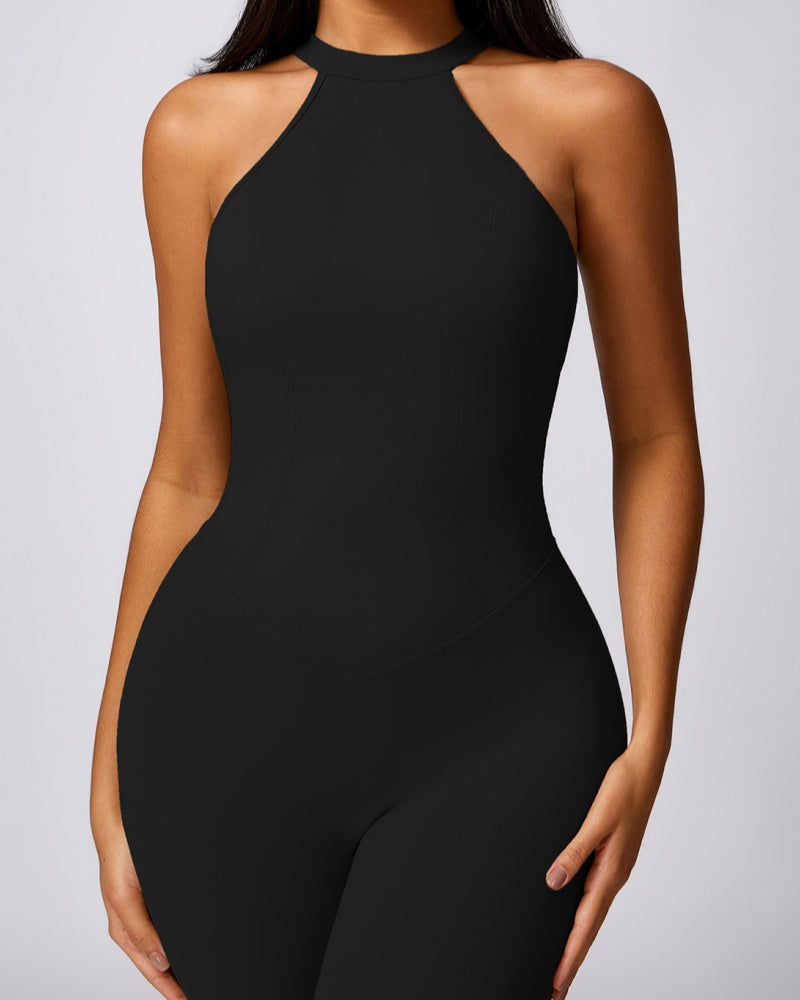 Peach Hip-lifting and Beautiful Back Quick-drying Yoga Jumpsuit  - By Qivii