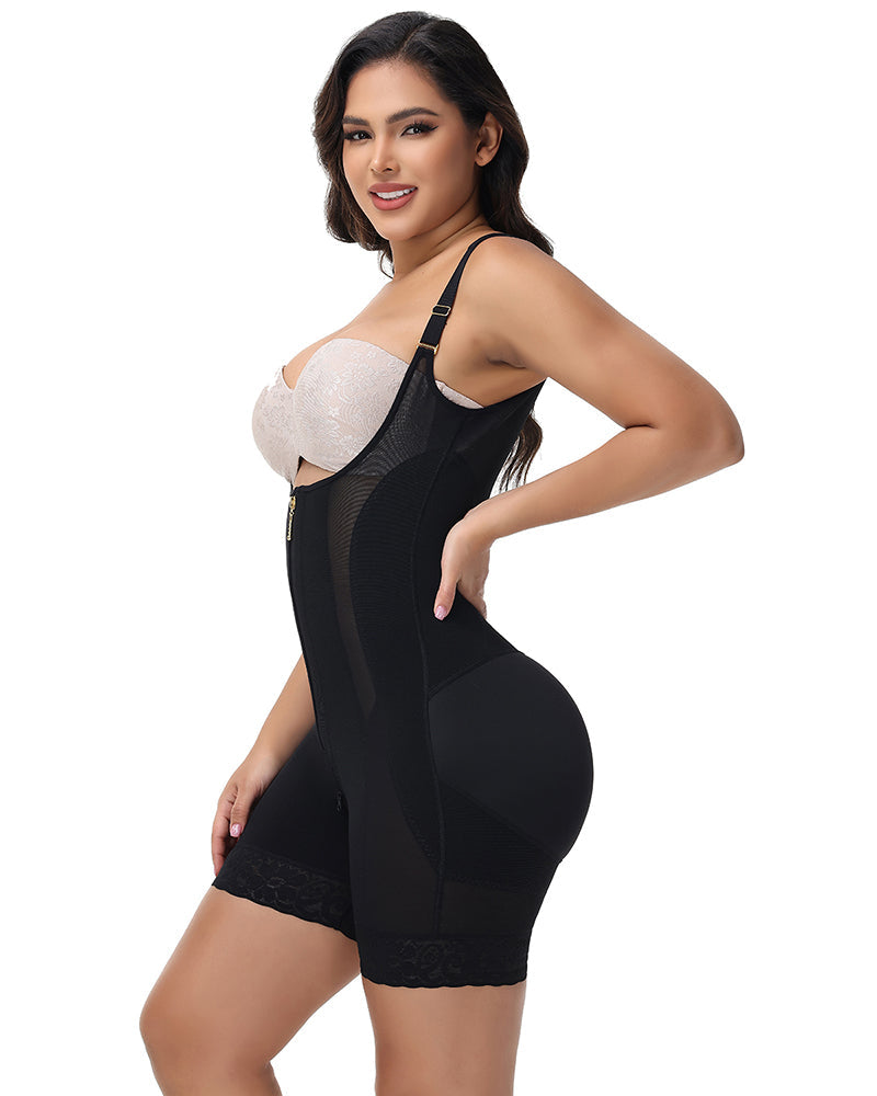 Shapshe® Tummy Control Open Chest Faja with Adjustable Shoulder Straps  - By Qivii