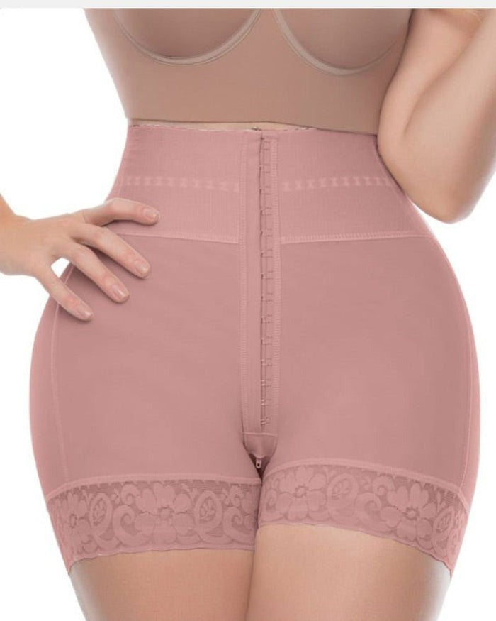 Shapshe® Double Compression High Waisted BBL Shorts With Mid-section Tummy Control Panties  - By Qivii