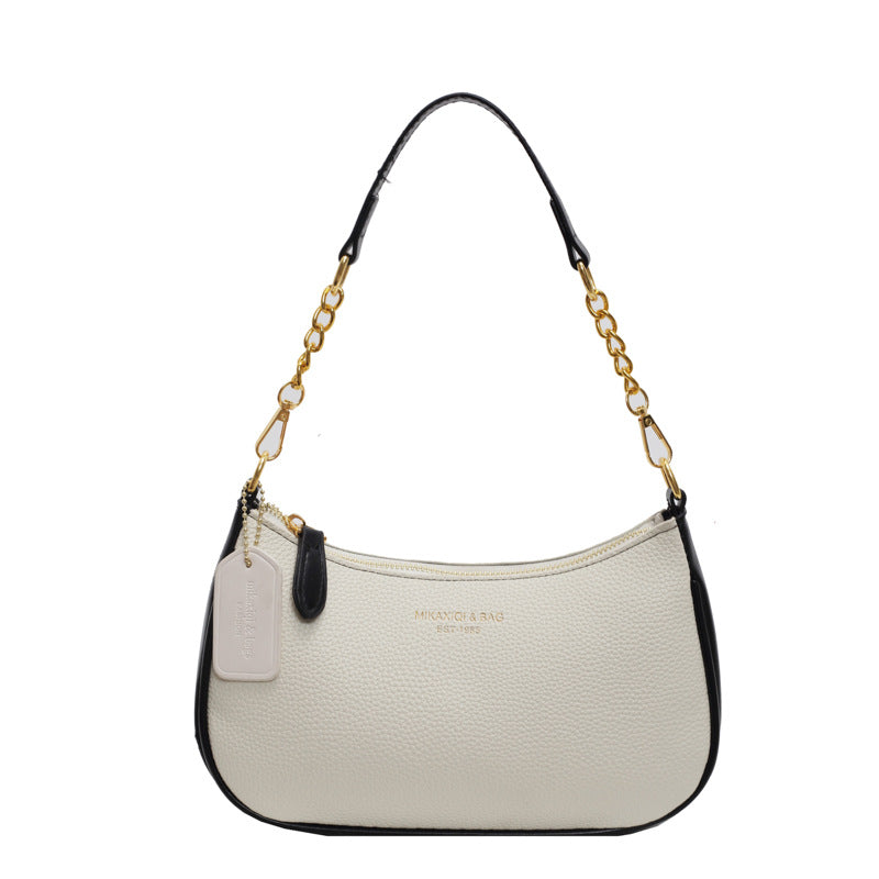 Women's Artisan Crescent Crossbody Bag - Versatile Shoulder Bag with Chain Strap & Convertible Carry