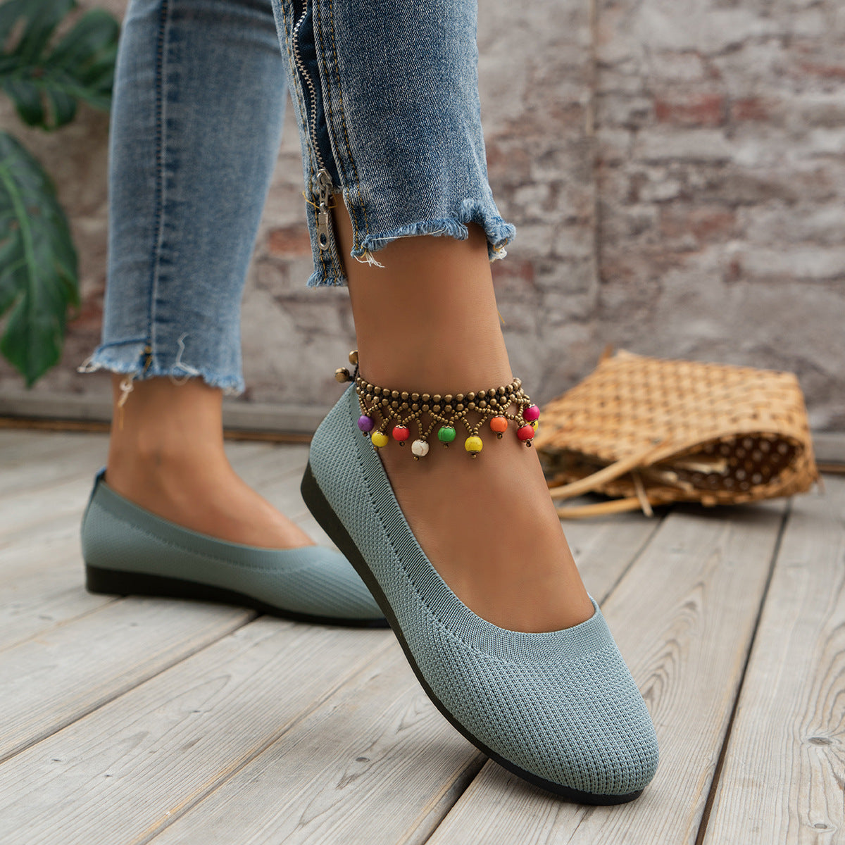 Women's Plus Size Round Toe Casual Driving Flats Comfortable Athleisure Loafers