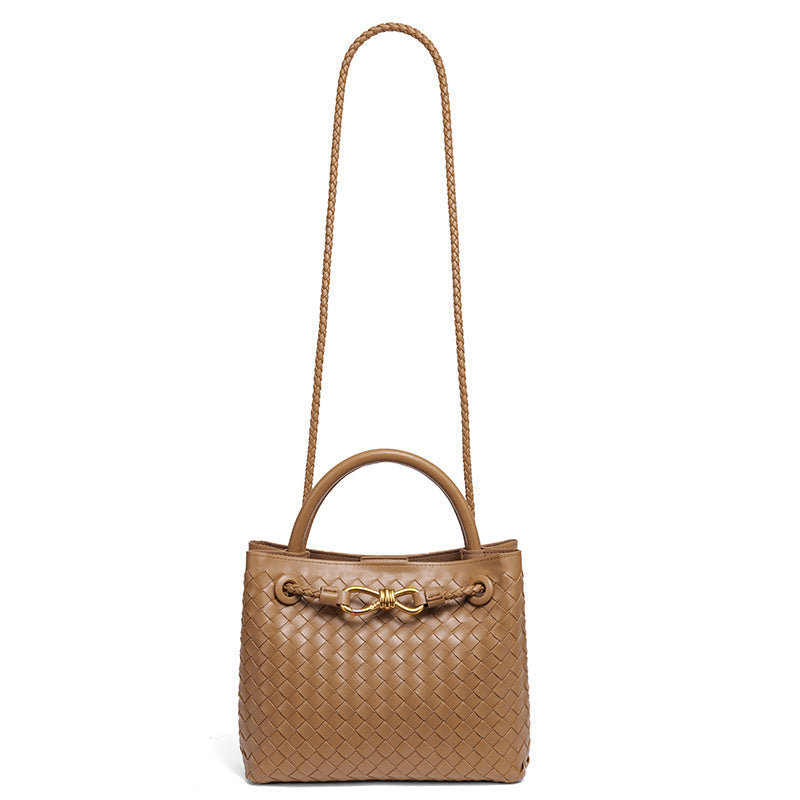 Women's Artisan Weave Tote - Expandable Crossbody with Butterfly Motif & Structured Silhouette