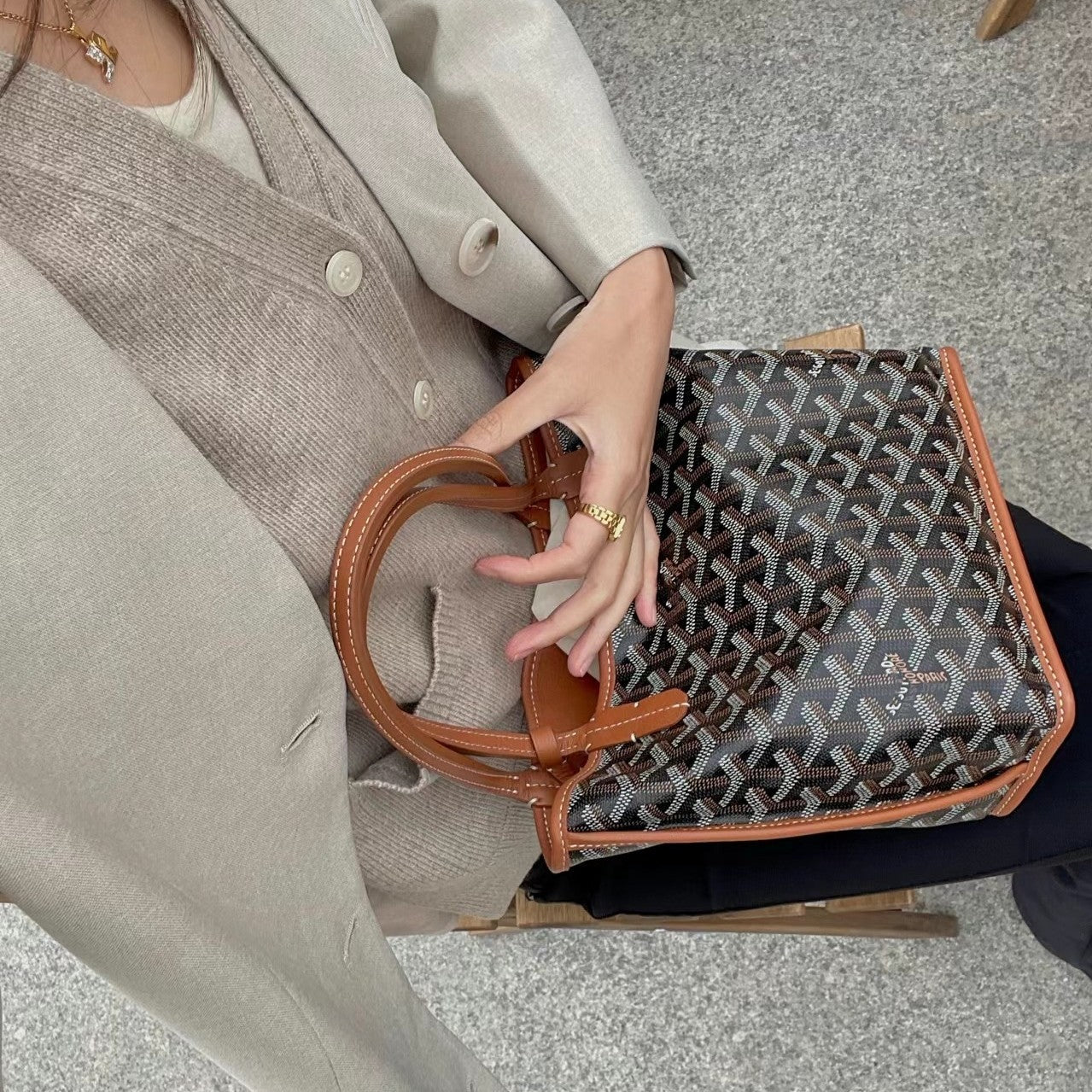 Women’s Reversible Chevron Mini Satchel — Dual-Sided Artisan-Woven Tote with Top Handle & Convertible Strap