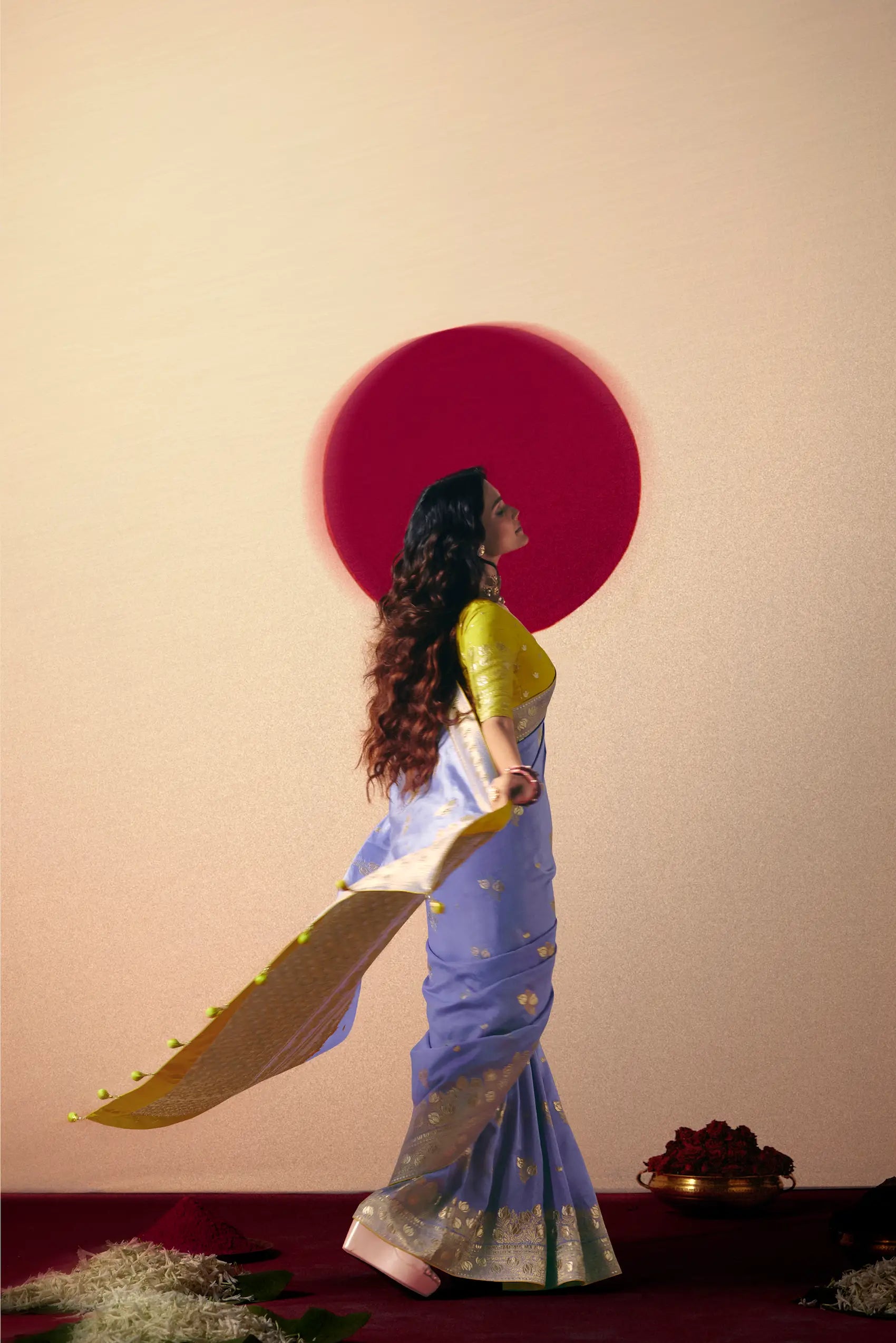 Dusty Lavender Viscose Zari Weaving Saree - qivii