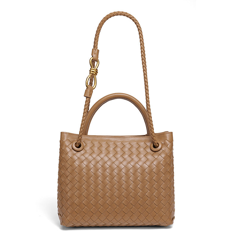 Women's Artisan Weave Tote - Expandable Crossbody with Butterfly Motif & Structured Silhouette