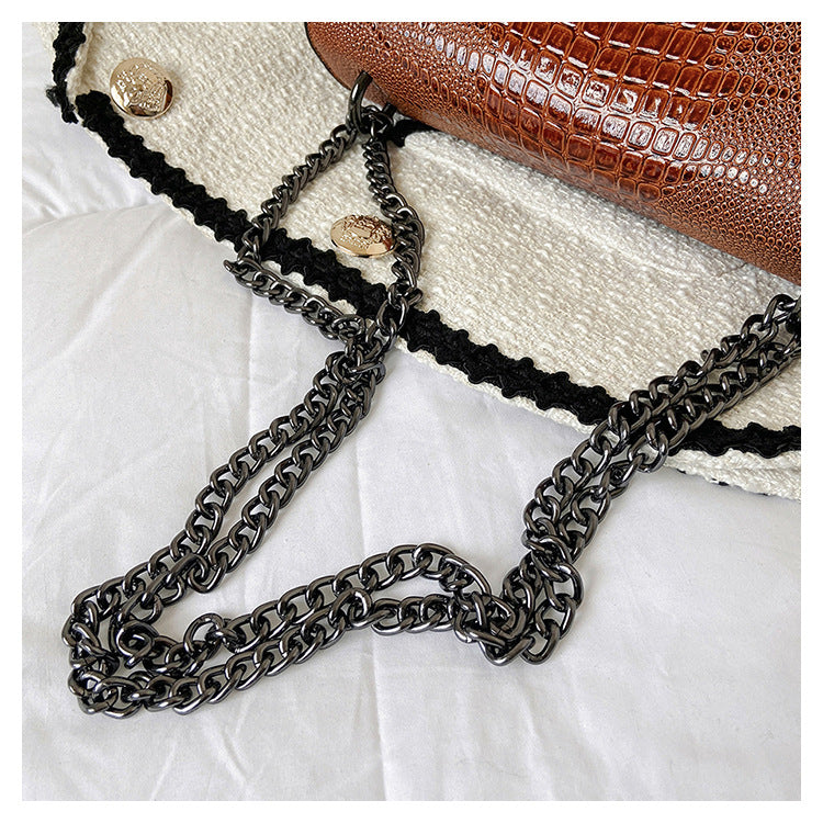 Women's Chain Flap Bag - Trendy PU Leather Shoulder & Crossbody Purse