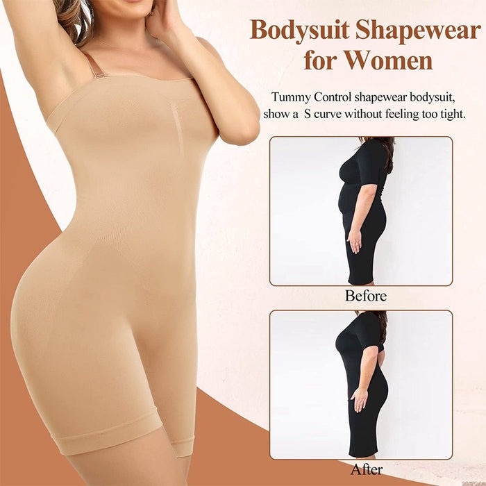 Slimming Sleeveless Bodysuit With Removable Shoulder Strap  - By Qivii