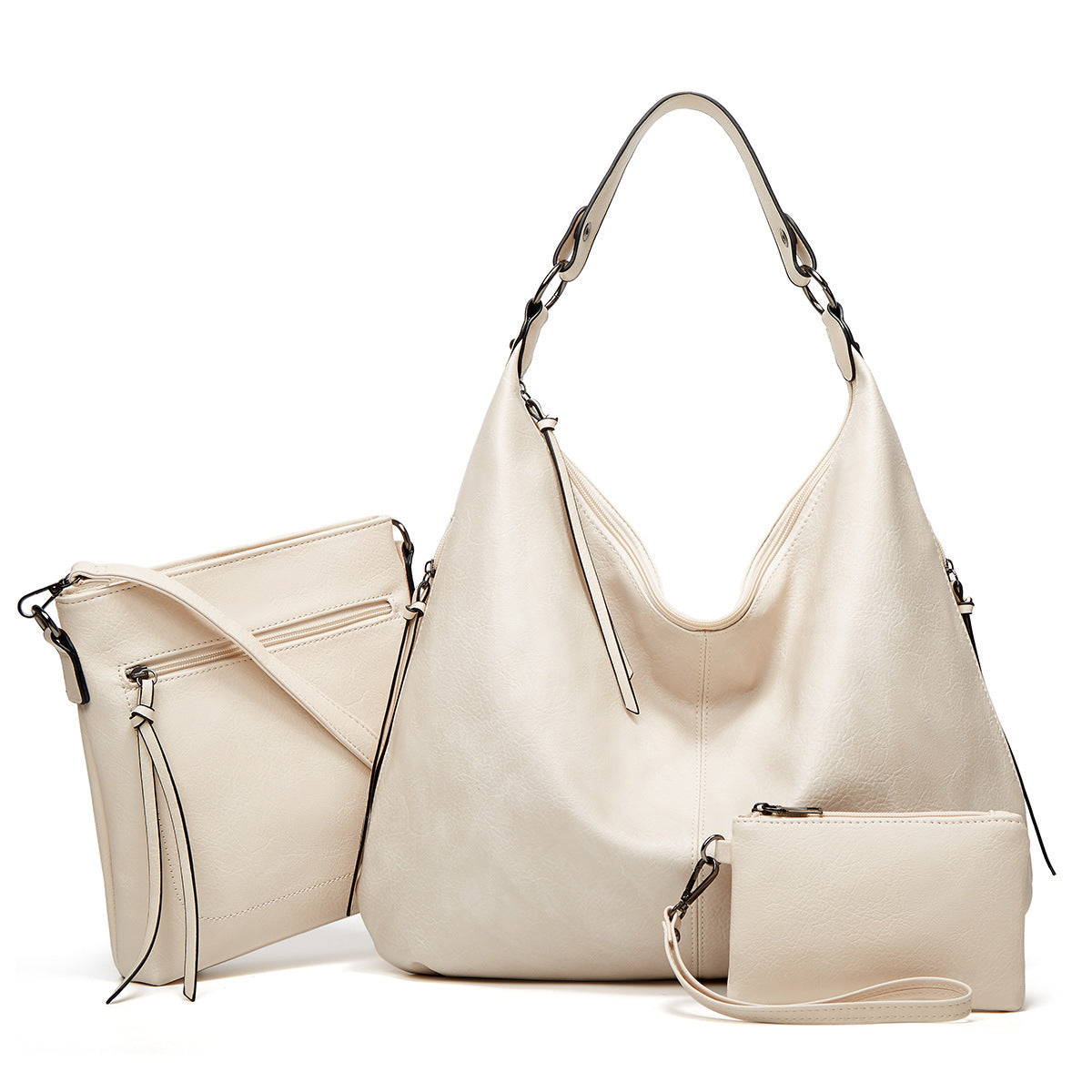 Ounamei Vegan Leather Hobo Shoulder Bag for Women | Large Capacity Purse with Matching Wallet & Card Holder | Shoulder & Crossbody Carry