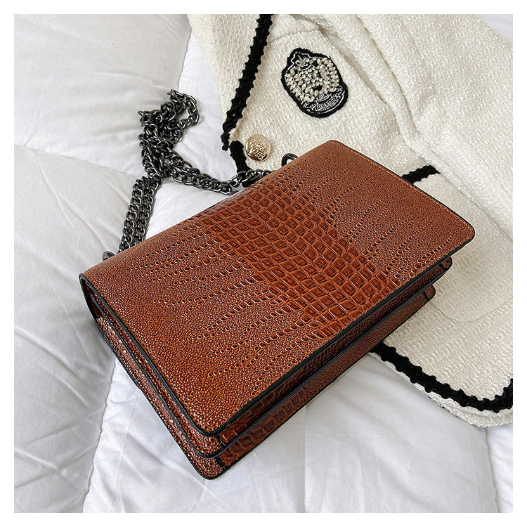 Women's Chain Flap Bag - Trendy PU Leather Shoulder & Crossbody Purse