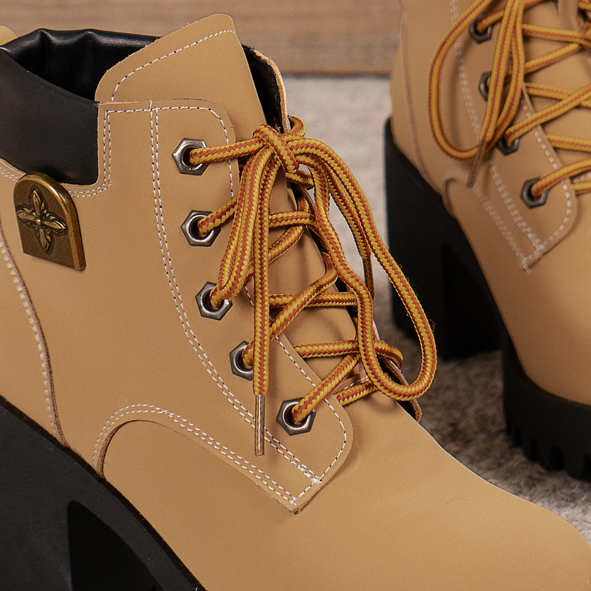 Women's Cowhide Metropolitan Combat Boot - Waterproof Block Heel Ankle Boots with Extended Sizes (US 4-10) & Commuter-Ready Traction