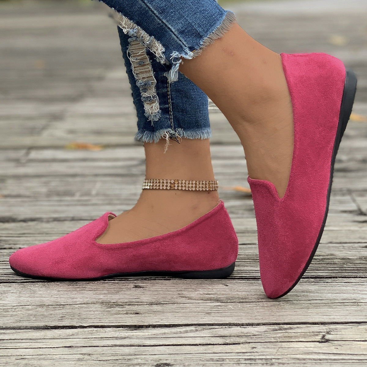 Women's Plus Size Pointed-Toe Slip-On Loafers Casual Flat Comfort Shoes