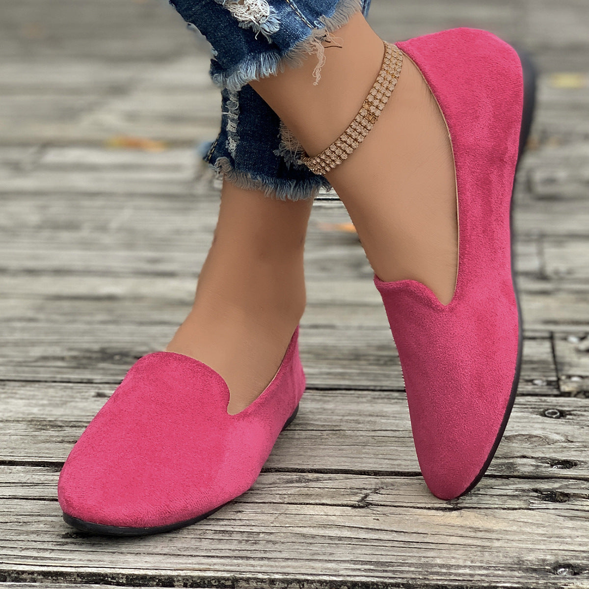 Women's Plus Size Pointed-Toe Slip-On Loafers Casual Flat Comfort Shoes