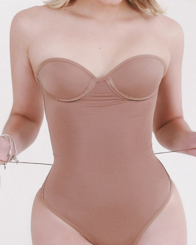 Shapshe® Sexy Back Lace-up Thong Seamless Skinny Bodysuit  - By Qivii