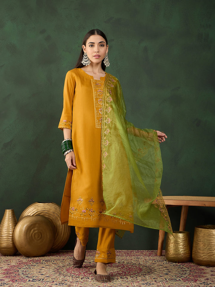 Yellow Color Festive Wear Kurta Set