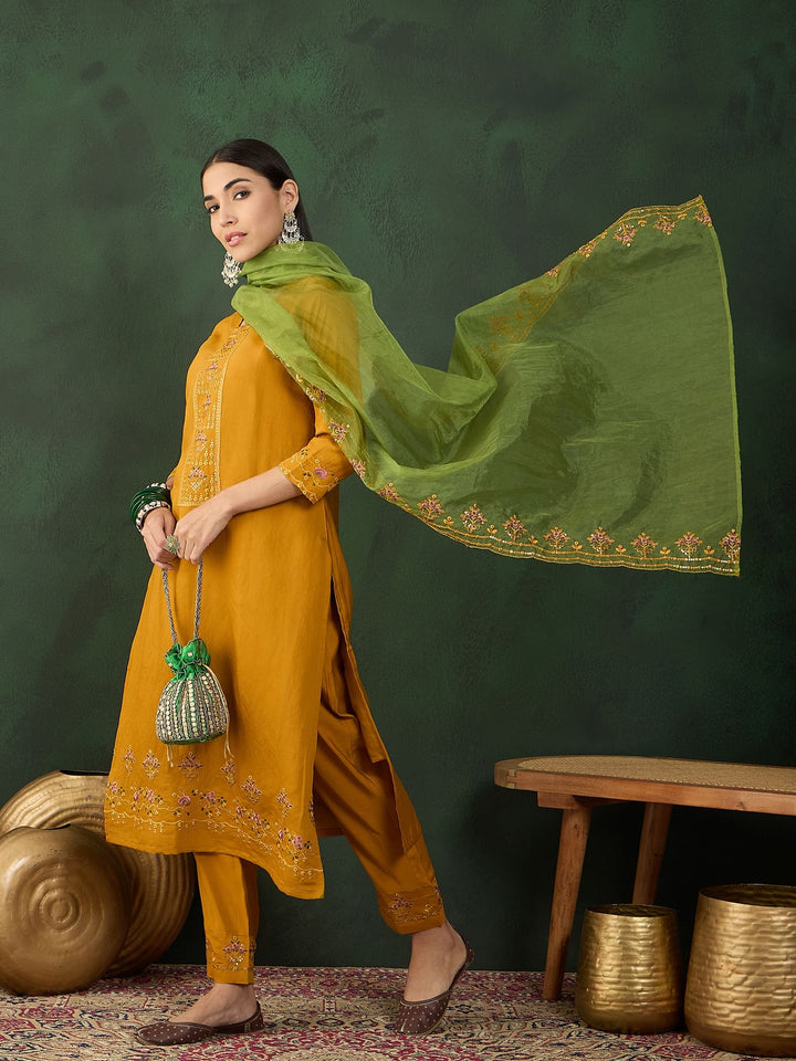 Yellow Color Festive Wear Kurta Set