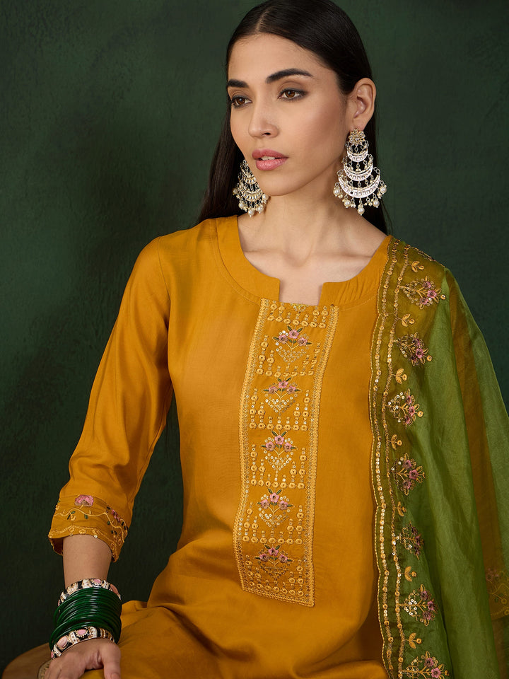 Yellow Color Festive Wear Kurta Set