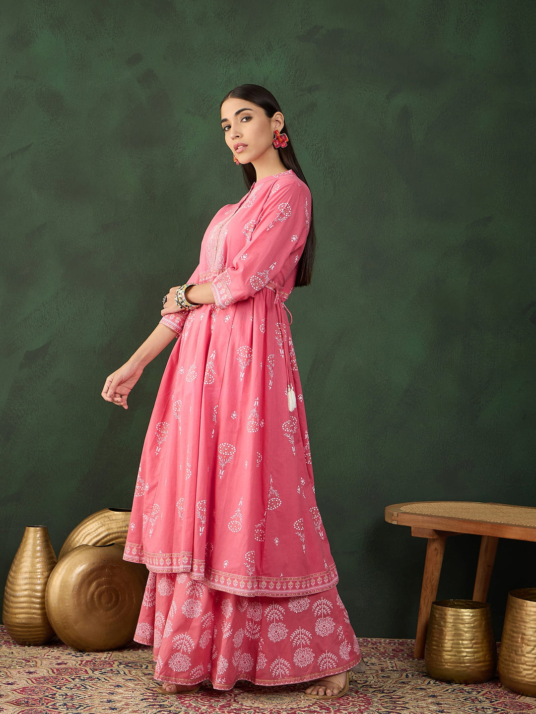 Pink Color Festive Wear Kurta Set