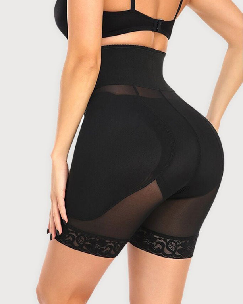Women's Hourglass Corset Breathable Mesh Shaping Shorts With Sponge Pads  - By Qivii