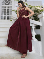 Top-quality Georgette Salwar Kameez with Sequins and Thread Embroidered Work for Weddings and Festivals