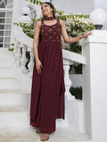 Sophisticated Maroon Georgette Festival Wear Salwar Kameez with Sequins and Thread Embroidered Work
