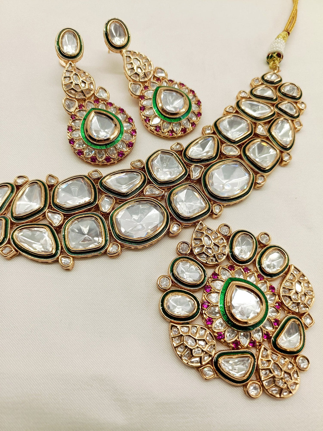 Sharda Ruby Kundan Necklace Set