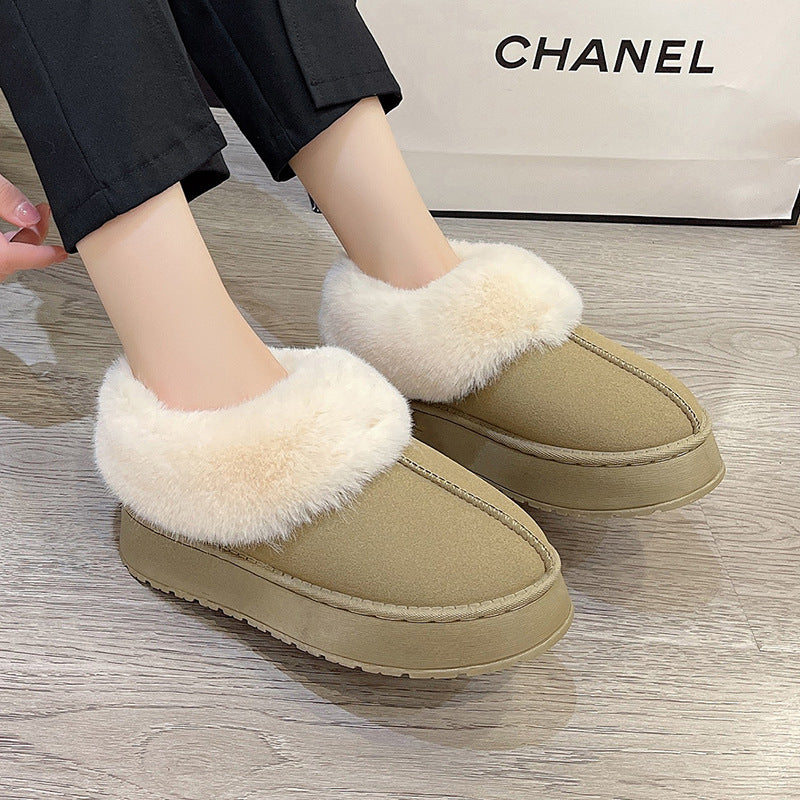 Women's Poppy Cozy Platform Boots - Plush Faux Fur Cuff Slip-On Winter Booties (US 5-10.5)