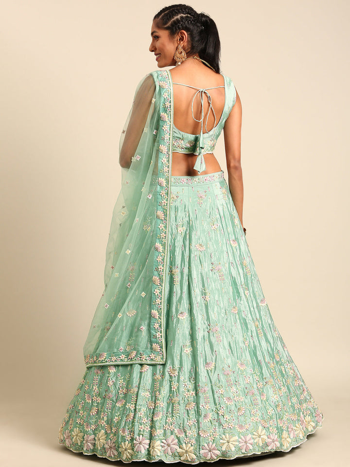 Georgette Sequins with Heavy Zarkan Embroidery Stitched Lehenga choli