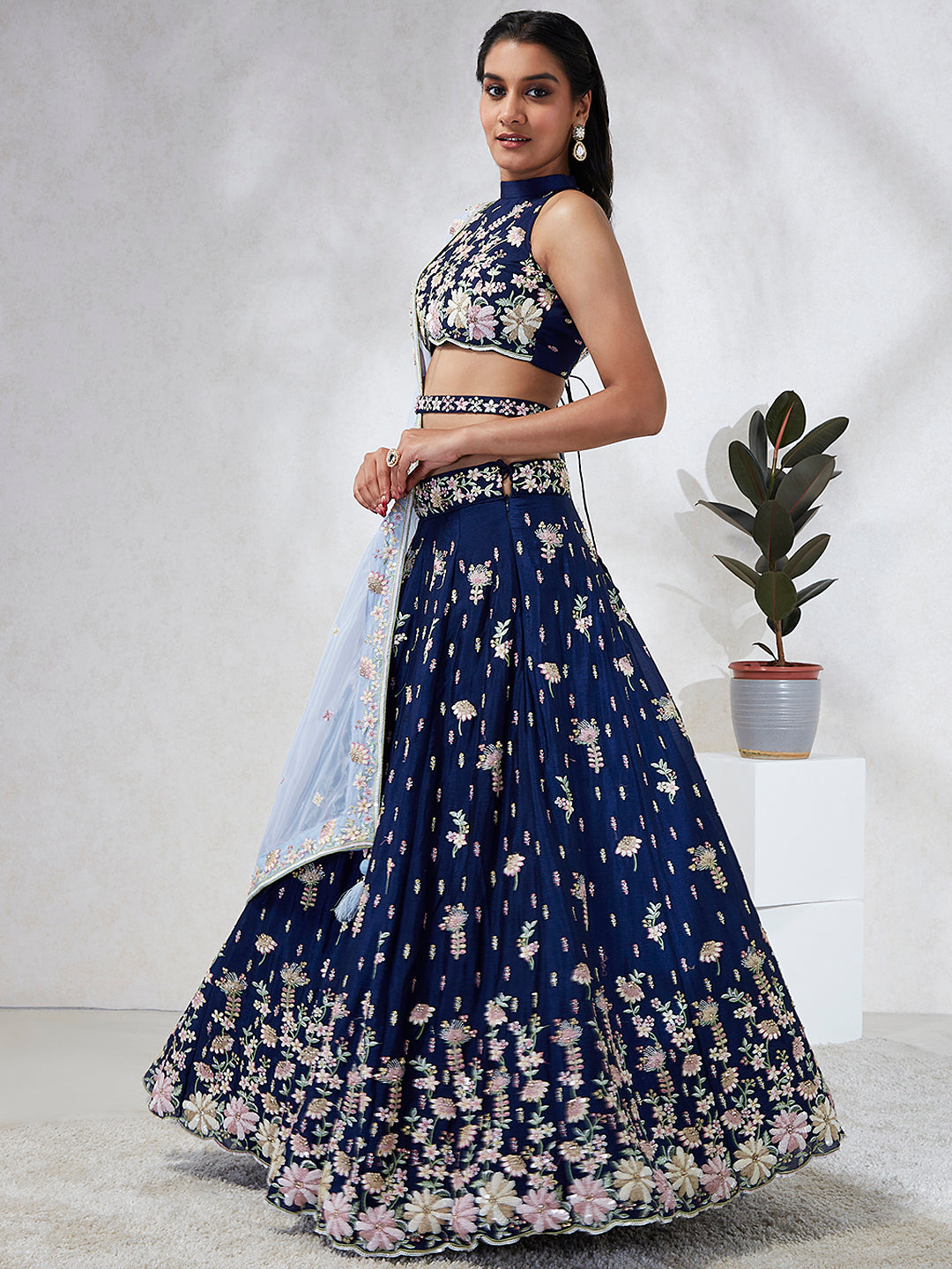 Georgette Sequins with Heavy Zarkan Embroidered Stitched Lehenga choli