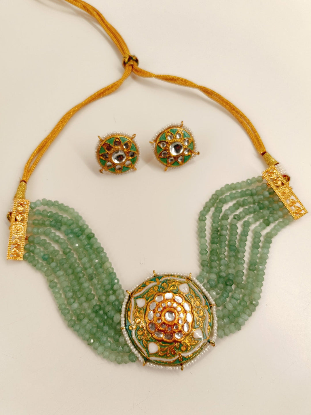 Araya Mint Green Meenakari Choker Set