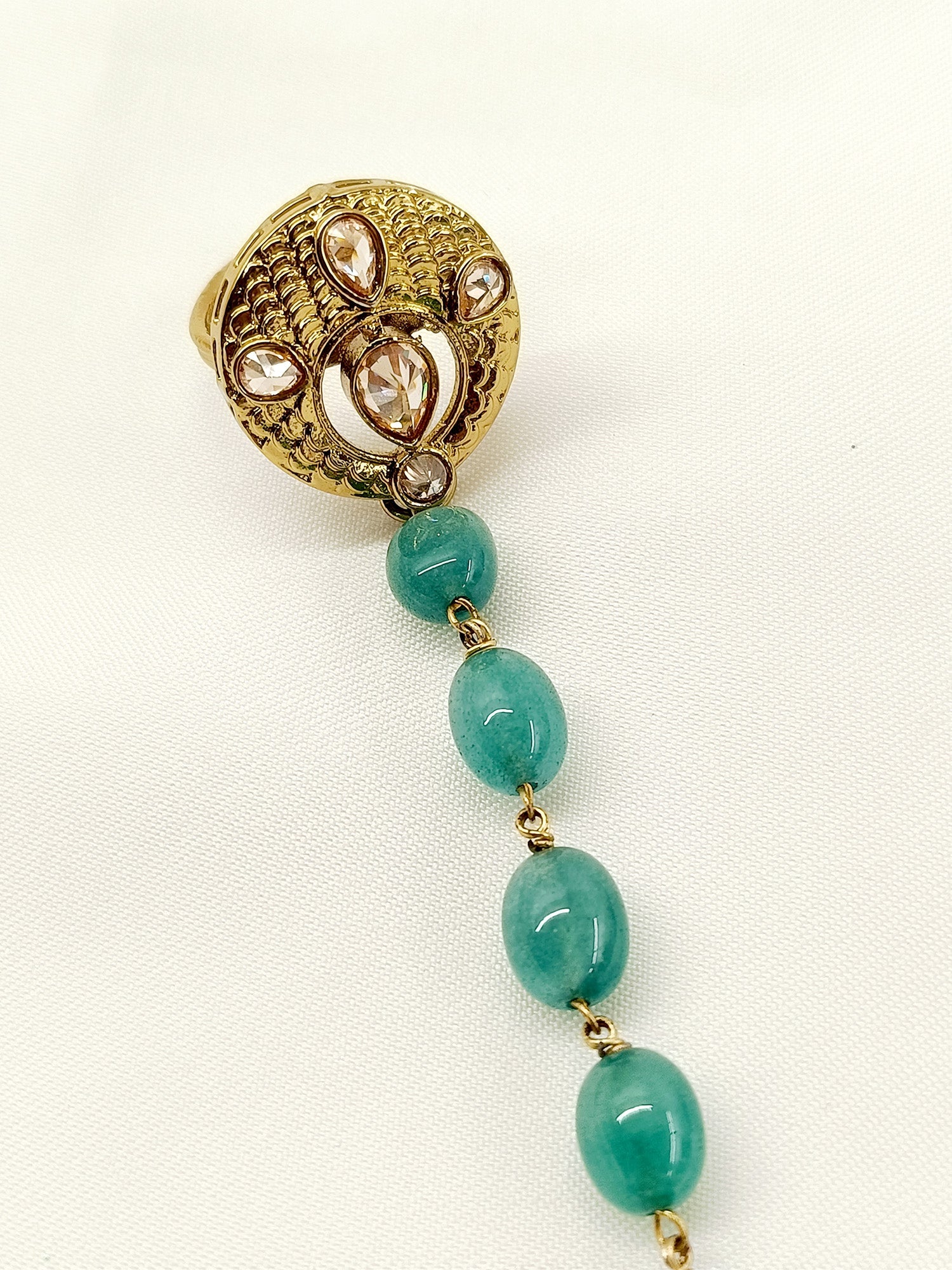 Shefali Green Polki Hathphool Set Of 2