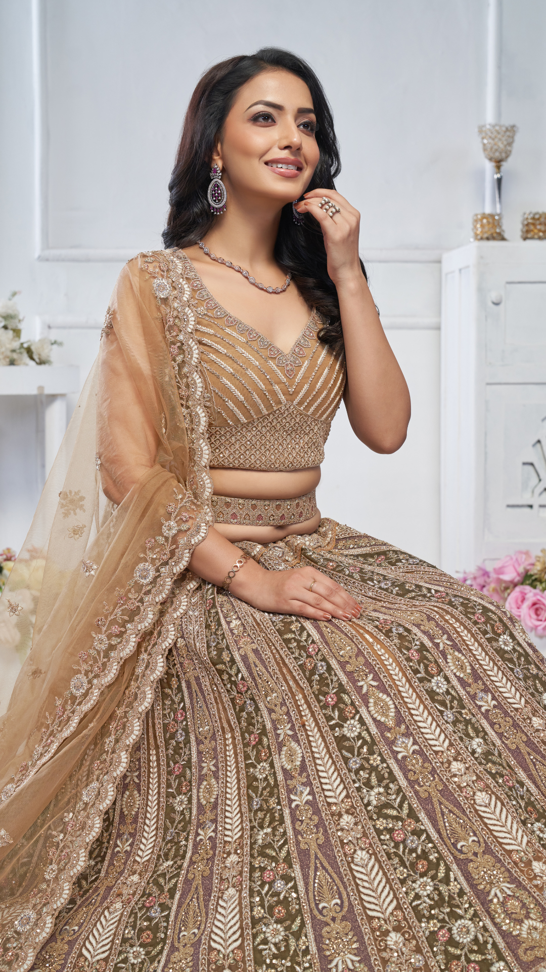 The Majestic Brown bridal lehenga