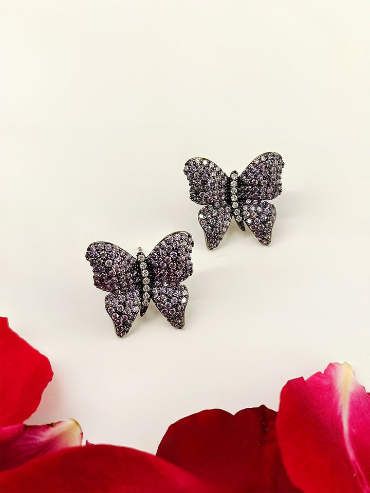 Eshwari Lavender Butterfly Victorian Earrings