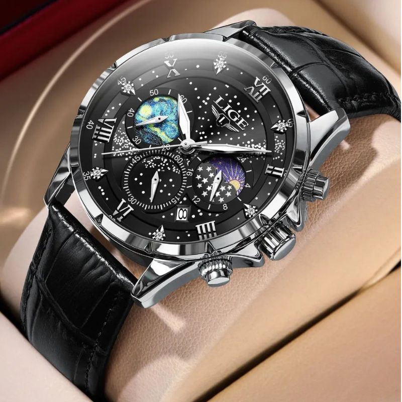 Verfijnde Maanfase Horloge  - By Qivii