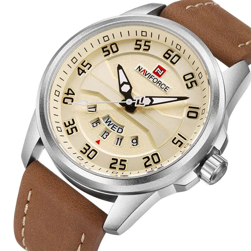 Kwarts Horloge met Leren Band  - By Qivii