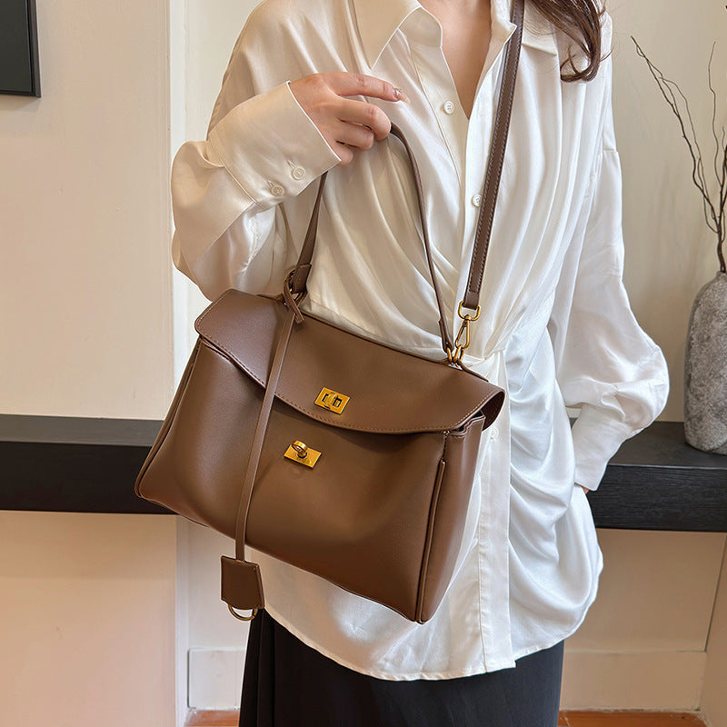 Women's Modern French Tote Bag – Lightweight Structured Purse with Hidden Zip Pockets