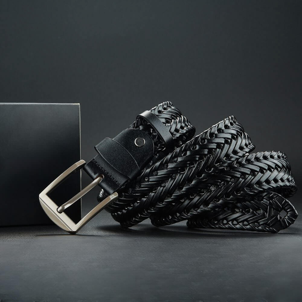 Braided Genuine Leather Belt  - By Qivii