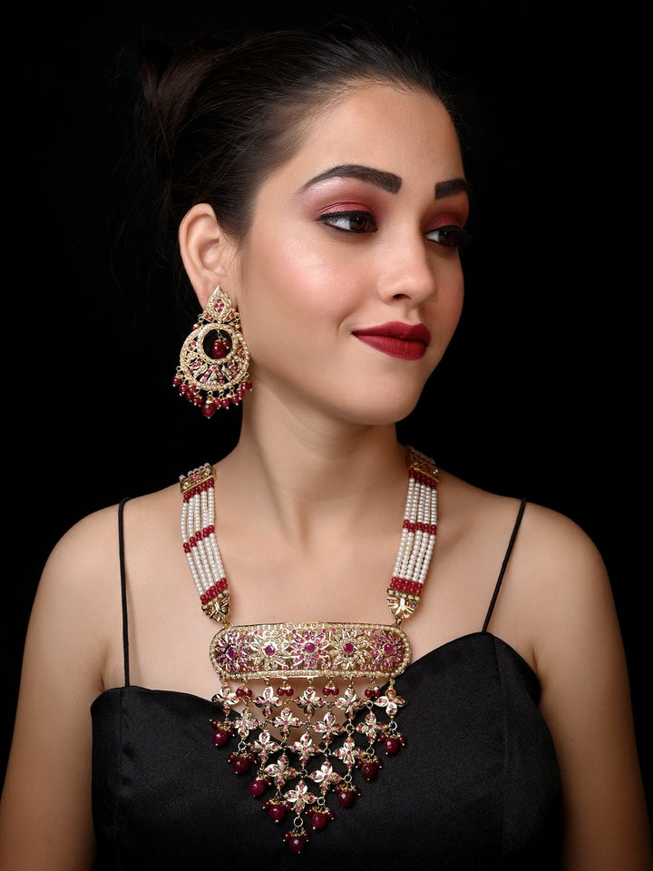 Ishnoor Ruby Jadau Necklace Set