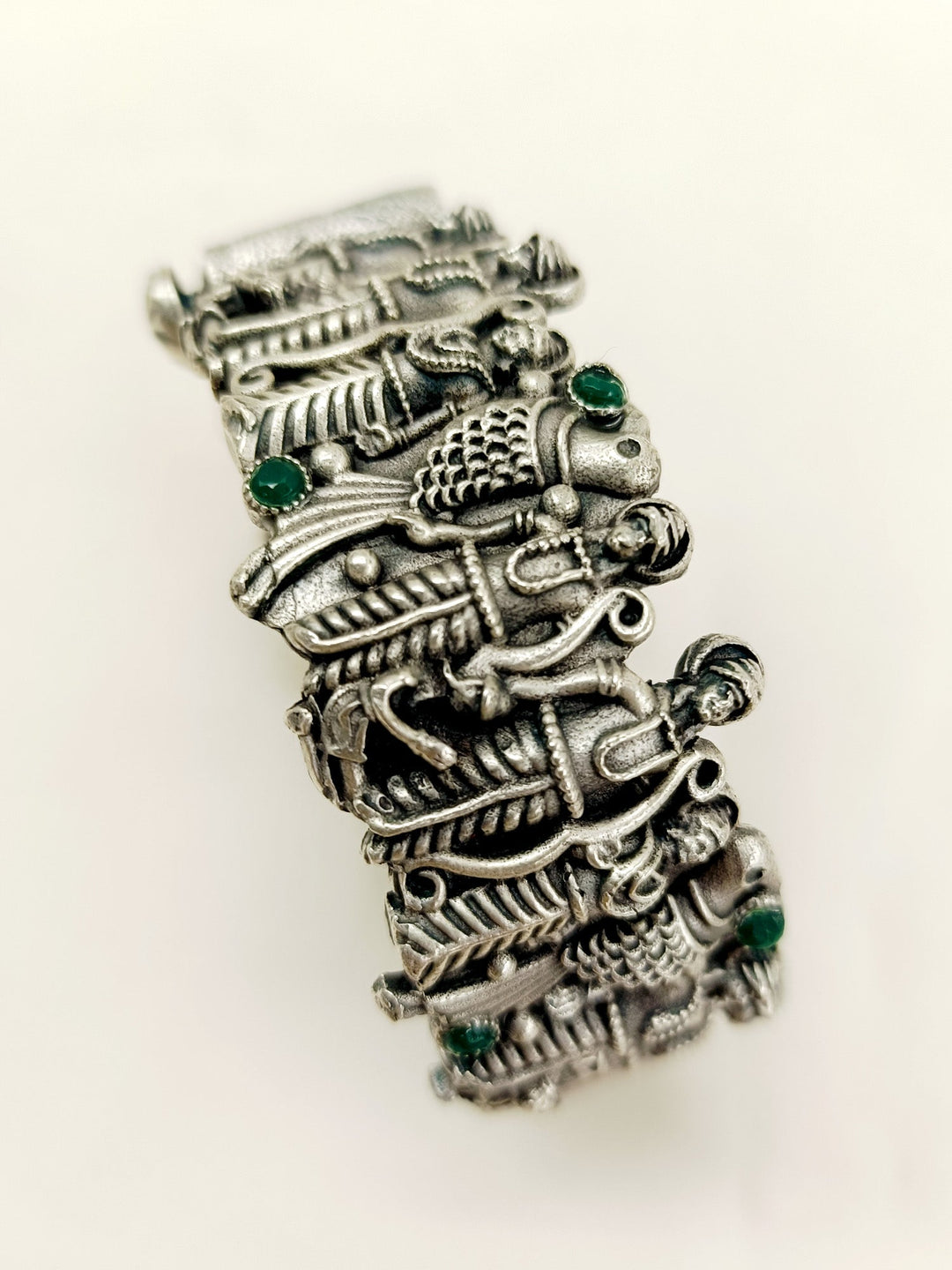 Bhudevi Green Ram Ji Oxidized Kada