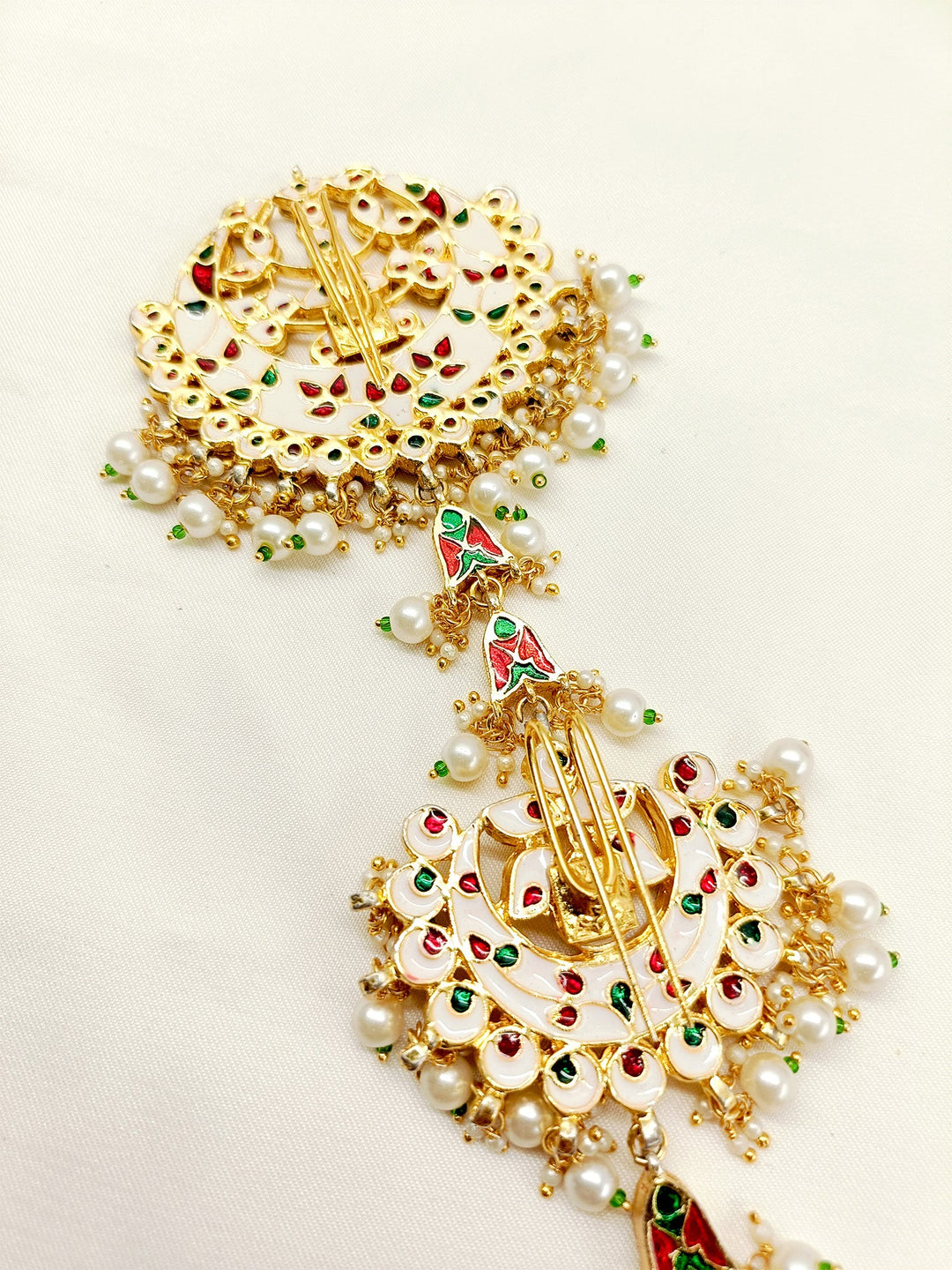 Vishakha White Braid Accessories In Kundan